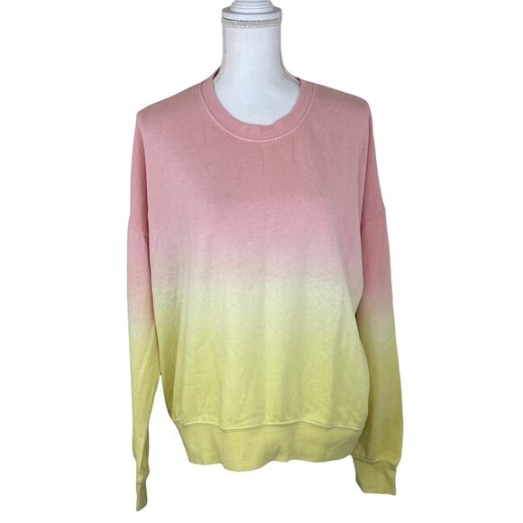 Sundry Women's Gradient Dyed Oversized Sweatshirt Pink Yellow Size XL (4) NWT - Picture 1 of 7
